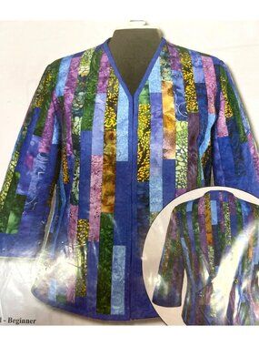 RARE Figure Flattering Quiltwear Jacket Pattern Beginner Full Fit Bust Sizes 34"